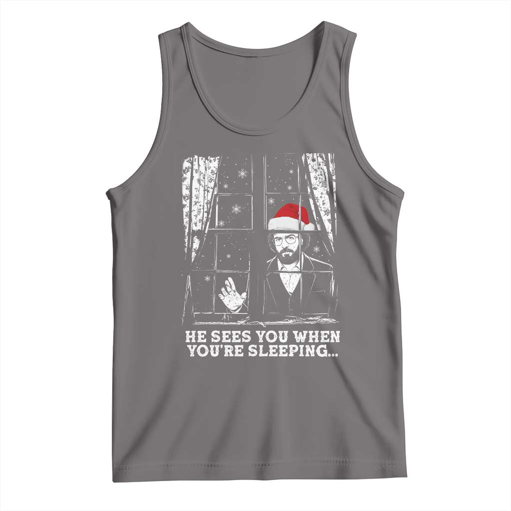 Stranger Christmas Tank Top Funny Murray He Sees You Vintage TS10 Deep Heather Print Your Wear