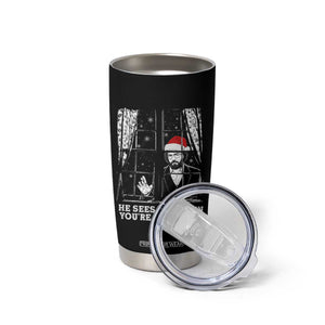 Stranger Christmas Tumbler Cup Funny Murray He Sees You Vintage TS10 Print Your Wear