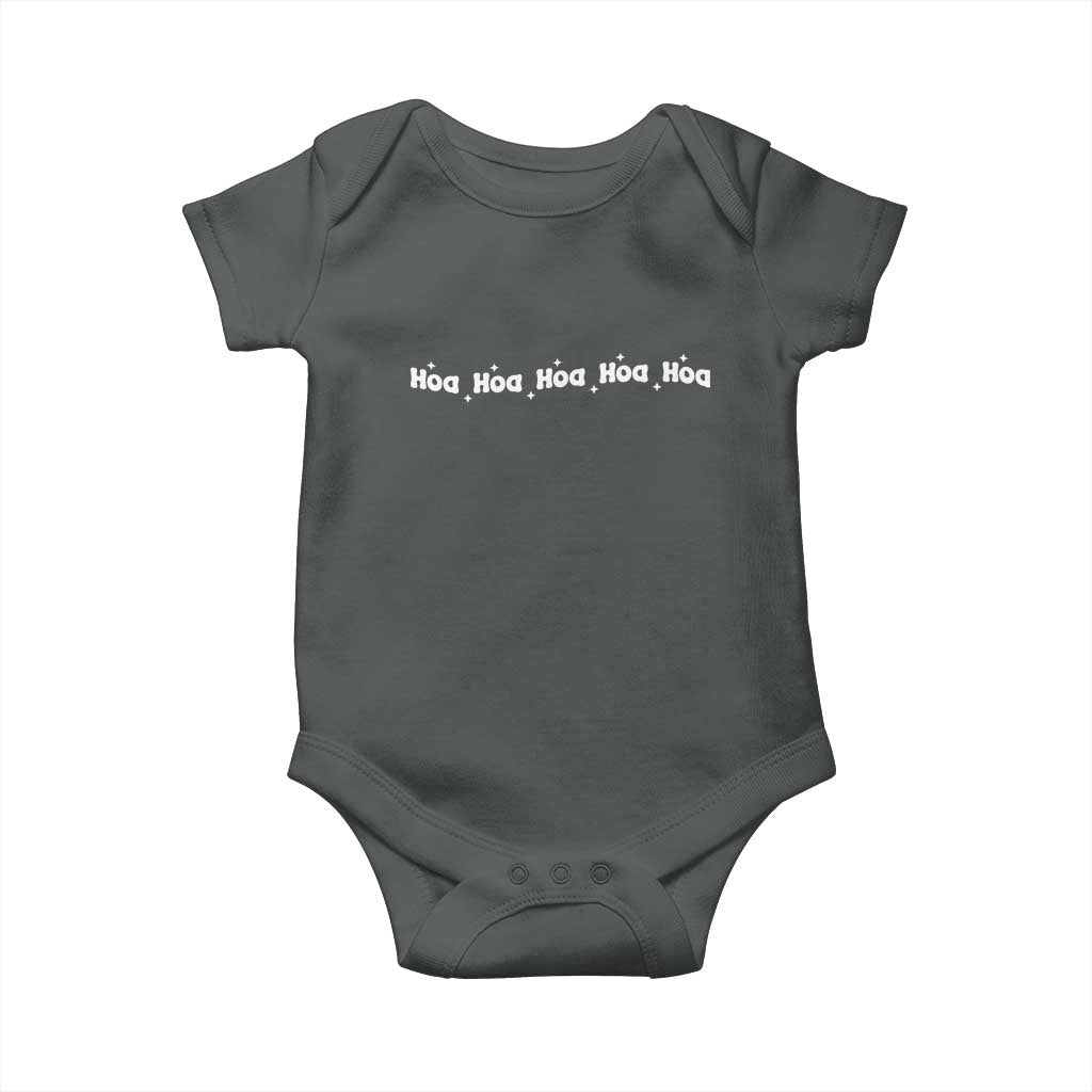 Hoa Hoa Hoa Baby Onesie Funny Book Lover TS10 Dark Heather Print Your Wear