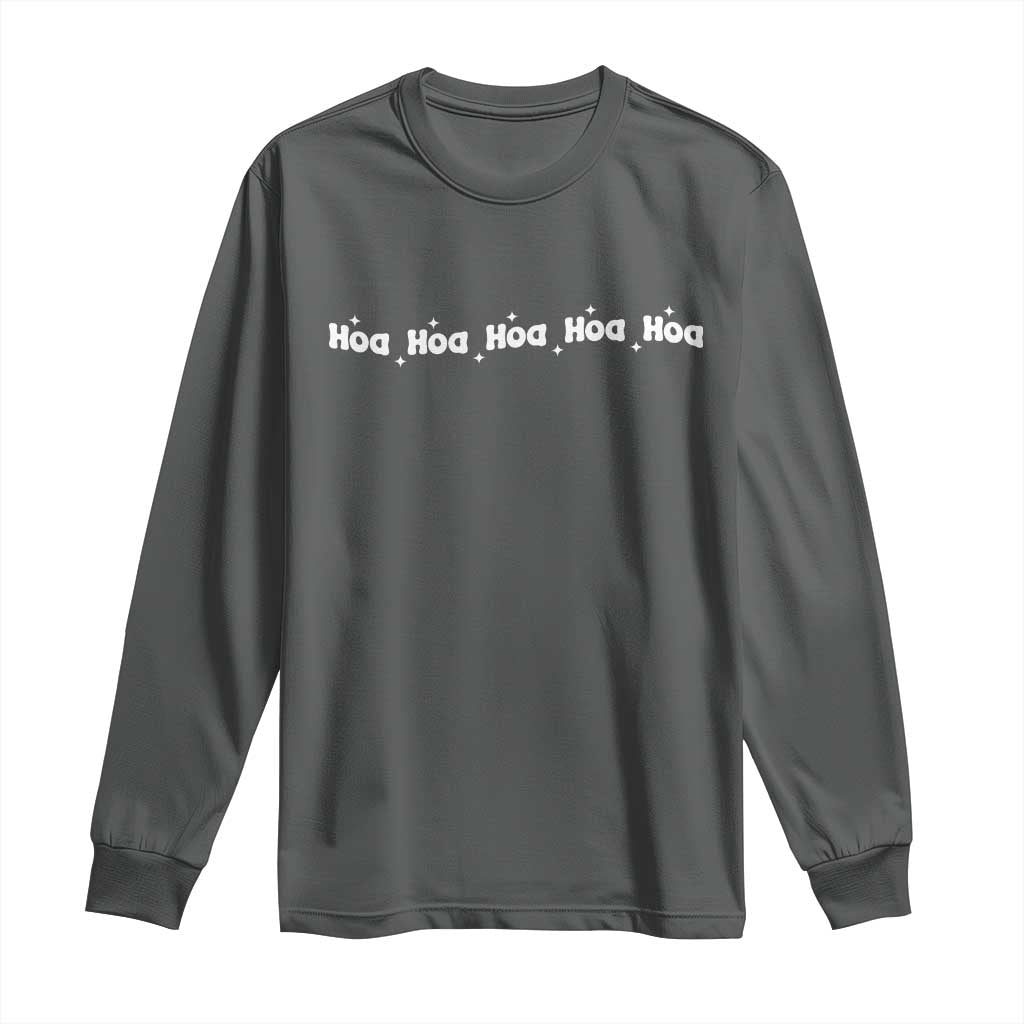 Hoa Hoa Hoa Long Sleeve Shirt Funny Book Lover TS10 Dark Heather Print Your Wear