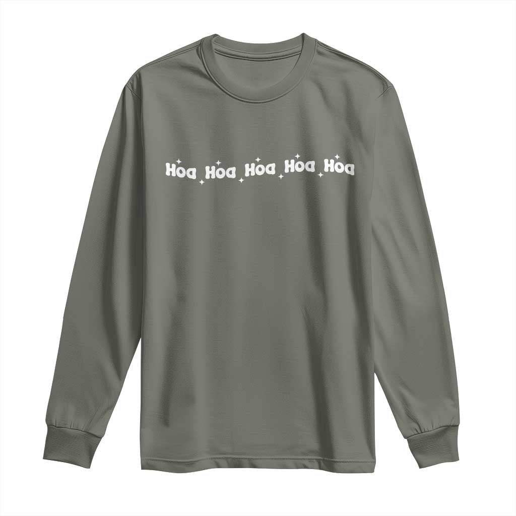 Hoa Hoa Hoa Long Sleeve Shirt Funny Book Lover TS10 Military Green Print Your Wear