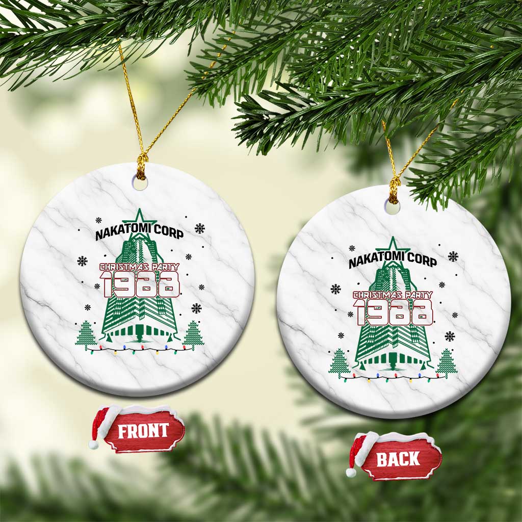 Vintage Nakatomi Plaza 1988 Christmas Party Ceramic Ornament TS10 1pc White Marble Print Your Wear