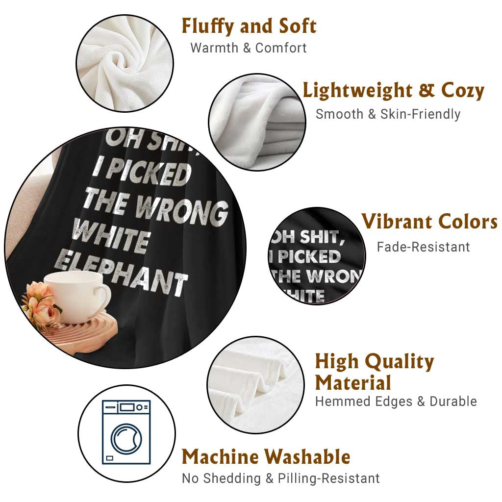 Oh Shit Funny White Elephant Gifts Throw Blanket TS10 Print Your Wear