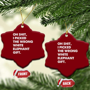Oh Shit Funny White Elephant Gifts Ceramic Ornament TS10 Print Your Wear