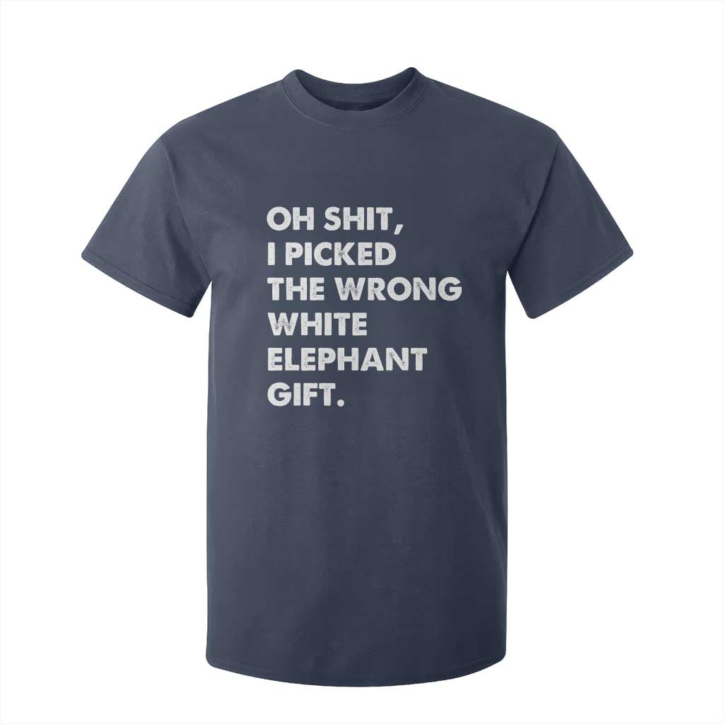 Oh Shit Funny White Elephant Gifts T Shirt For Kid TS10 Navy Print Your Wear