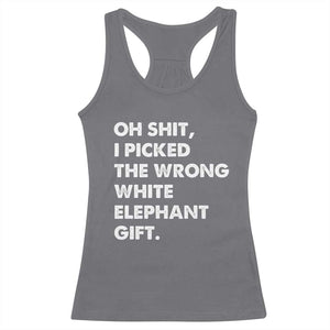 Oh Shit Funny White Elephant Gifts Racerback Tank Top TS10 Charcoal Print Your Wear