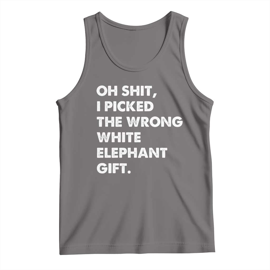 Oh Shit Funny White Elephant Gifts Tank Top TS10 Deep Heather Print Your Wear