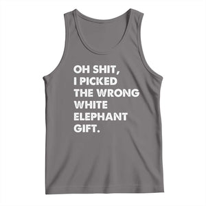 Oh Shit Funny White Elephant Gifts Tank Top TS10 Deep Heather Print Your Wear
