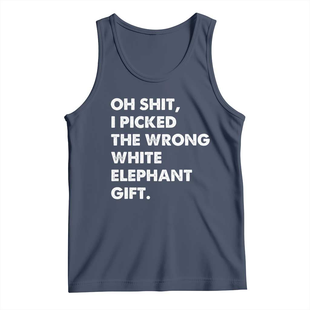 Oh Shit Funny White Elephant Gifts Tank Top TS10 Navy Print Your Wear