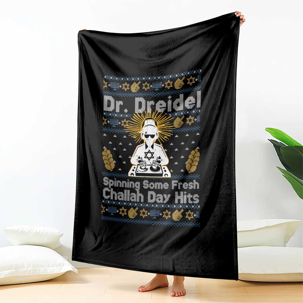 Funny Ugly Hanukkah Throw Blanket Mr Dreidel Dj Chanukkah Jewish TS10 Print Your Wear