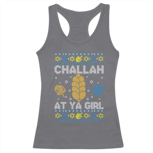 Funny Ugly Hanukkah Racerback Tank Top Challah At Ya Girl Matching TS10 Charcoal Print Your Wear
