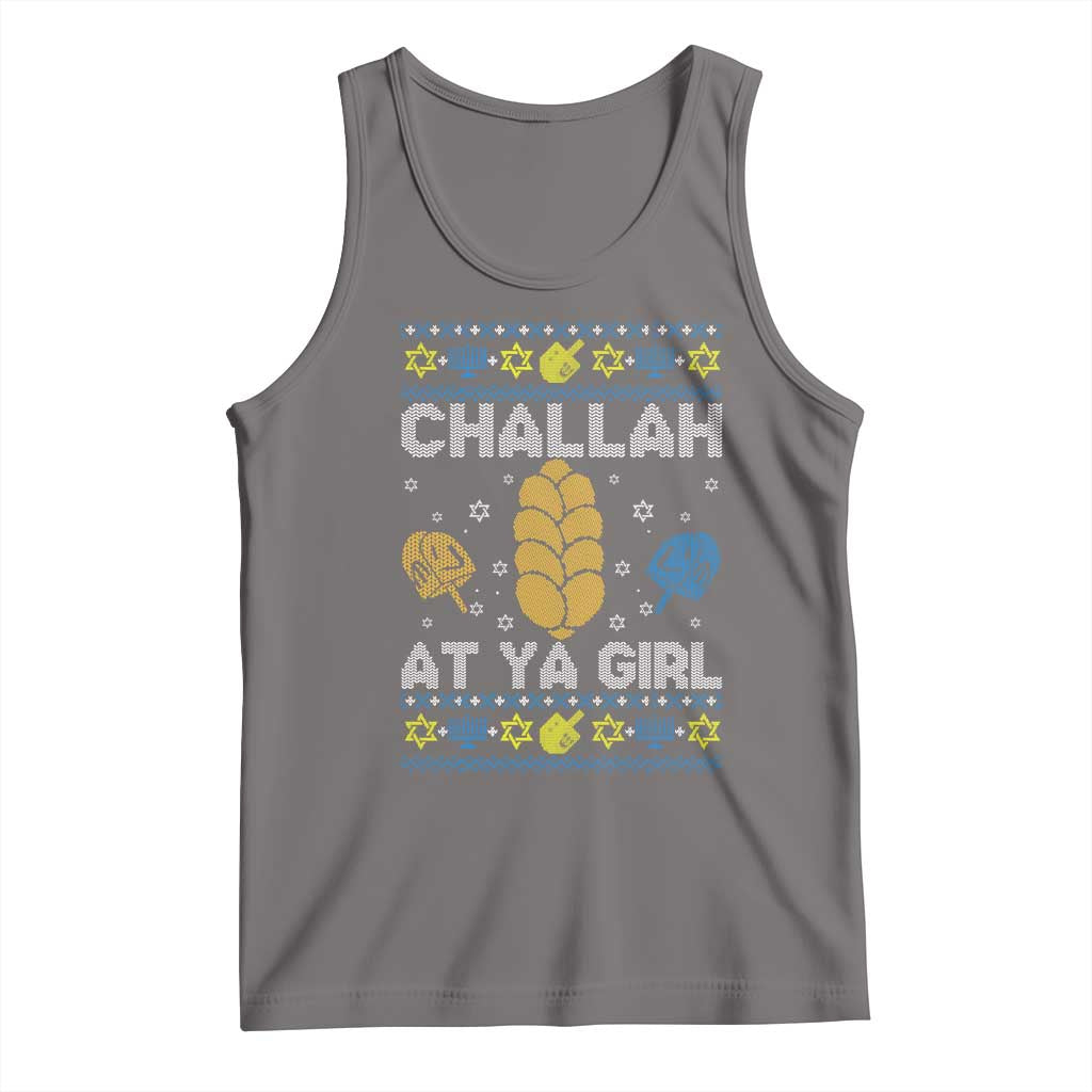 Funny Ugly Hanukkah Tank Top Challah At Ya Girl Matching TS10 Deep Heather Print Your Wear