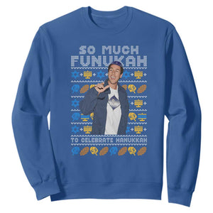 Funny Ugly Hanukkah Sweatshirt Sandler So Much Funukah To Celebrate Hanukkah TS10 Royal Blue Print Your Wear