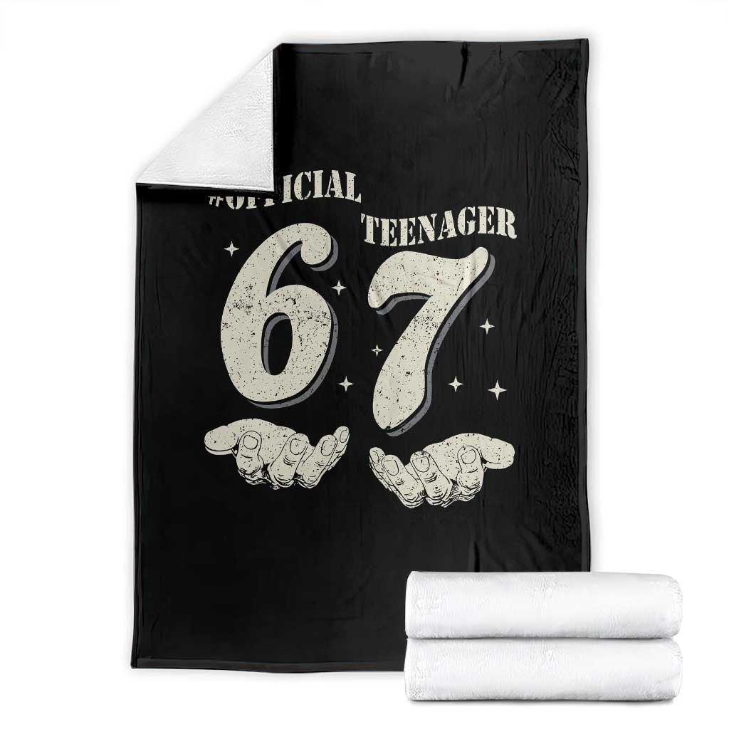 Funny 13th Birthday Official Teenager Throw Blanket Viral Meme Six Seven 6 7 Hands 13 Years Old Boys Kids TS10 Black Print Your Wear