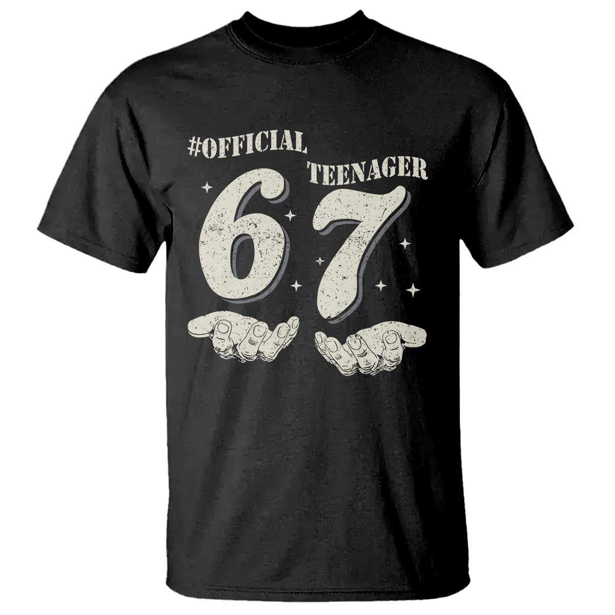 Funny 13th Birthday Official Teenager T Shirt Viral Meme Six Seven 6 7 Hands 13 Years Old Boys Kids TS10 Black Print Your Wear