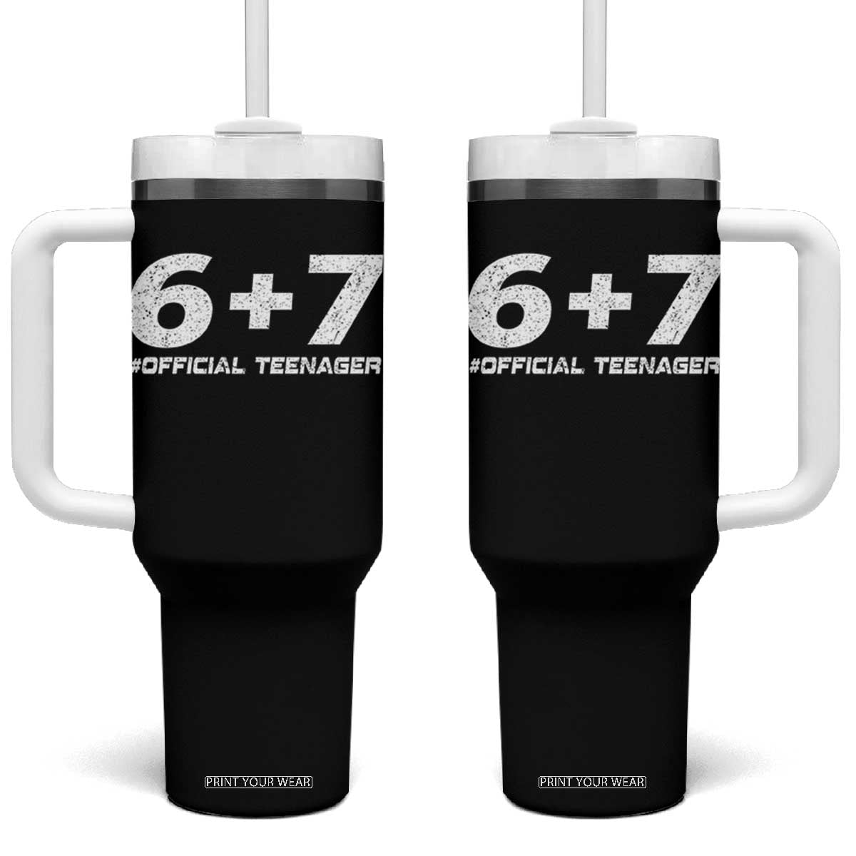 Funny 13th Birthday Official Teenager Tumbler With Handle 13 Years Old Boys Kids TS10 One Size: 40 oz Black Print Your Wear