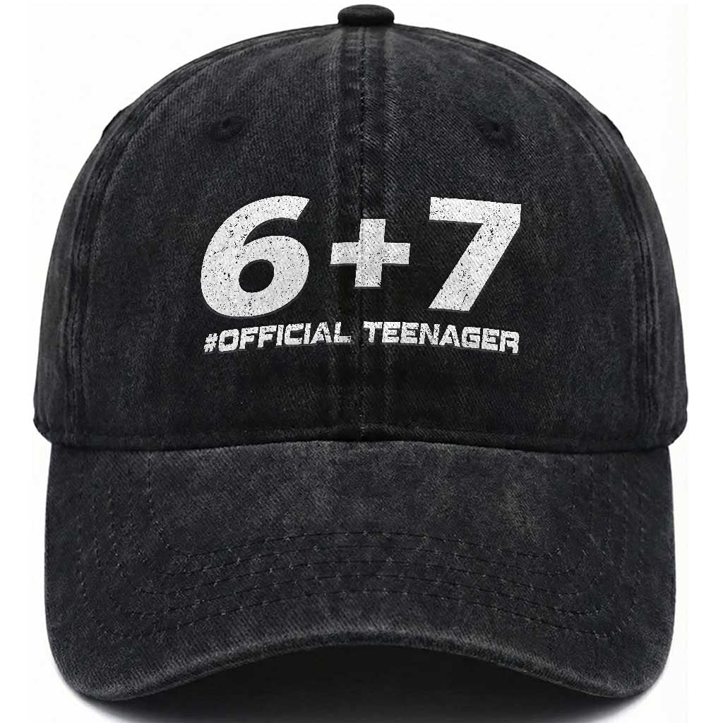 Funny 13th Birthday Official Teenager Washed Cotton Baseball Cap 13 Years Old Boys Kids TS10 Print Your Wear