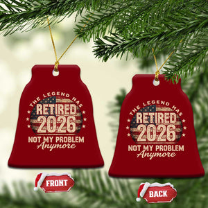 The Legend Has Retired 2026 Ceramic Ornament Funny Retirement USA Flag TS10 Print Your Wear
