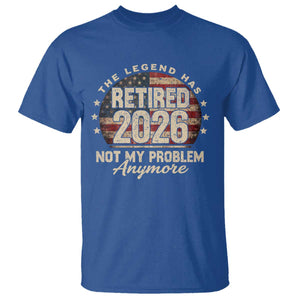 The Legend Has Retired 2026 T Shirt Funny Retirement USA Flag TS10 Royal Blue Print Your Wear