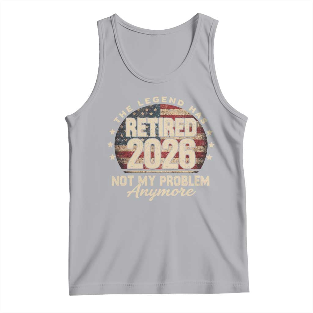 The Legend Has Retired 2026 Tank Top Funny Retirement USA Flag TS10 Athletic Heather Print Your Wear