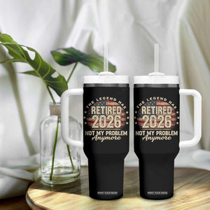 The Legend Has Retired 2026 Tumbler With Handle Funny Retirement USA Flag TS10 Print Your Wear