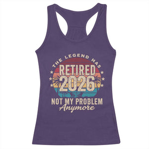 The Legend Has Retired 2026 Racerback Tank Top Retro Funny Retirement TS10 Purple Print Your Wear