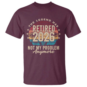 The Legend Has Retired 2026 T Shirt Retro Funny Retirement TS10 Maroon Print Your Wear
