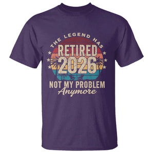 The Legend Has Retired 2026 T Shirt Retro Funny Retirement TS10 Purple Print Your Wear