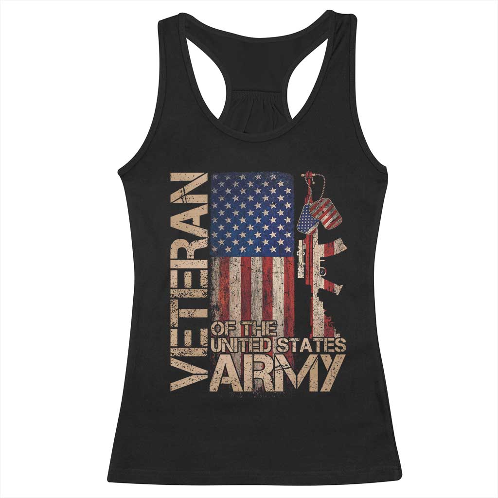 Veteran Of The United States Racerback Tank Top Army US Flag Veteran Patriotic TS10 Black Print Your Wear
