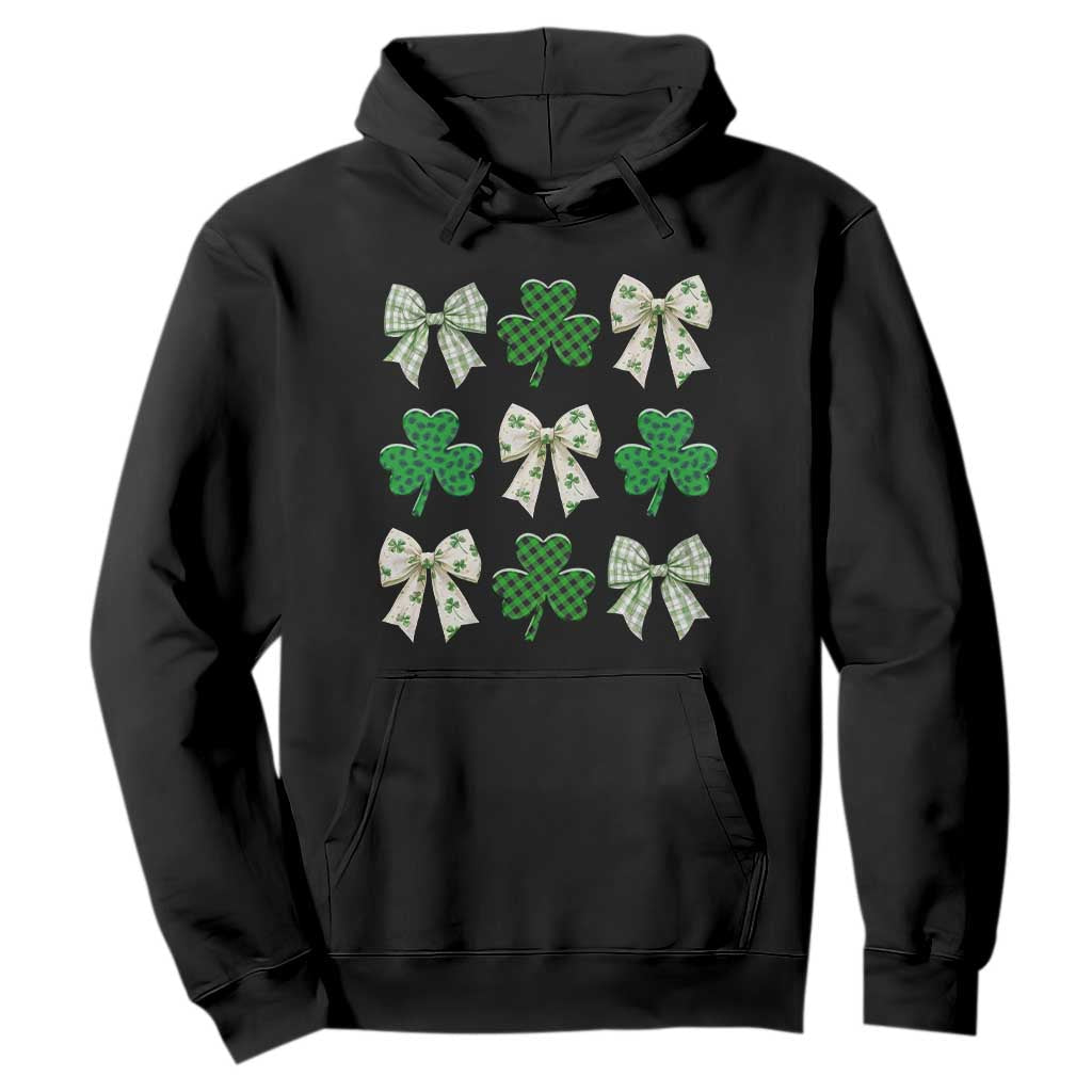 St Patricks Day Lucky Coquette Hoodie Leopard Shamrocks Bow Irish Gift TS10 Black Print Your Wear