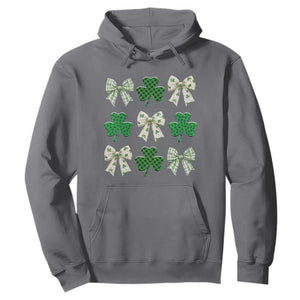 St Patricks Day Lucky Coquette Hoodie Leopard Shamrocks Bow Irish Gift TS10 Charcoal Print Your Wear