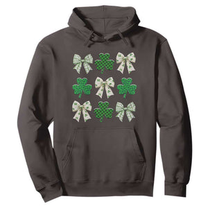 St Patricks Day Lucky Coquette Hoodie Leopard Shamrocks Bow Irish Gift TS10 Dark Chocolate Print Your Wear