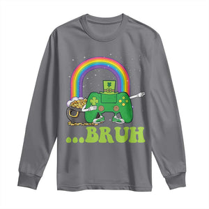 St Patricks Day Dabbing Video Game Controller Long Sleeve Shirt Irish Gamer Boys Dab Dance TS10 Charcoal Print Your Wear