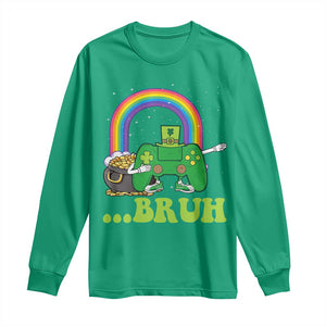 St Patricks Day Dabbing Video Game Controller Long Sleeve Shirt Irish Gamer Boys Dab Dance TS10 Irish Green Print Your Wear