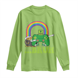 St Patricks Day Dabbing Video Game Controller Long Sleeve Shirt Irish Gamer Boys Dab Dance TS10 Lime Print Your Wear