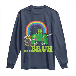 St Patricks Day Dabbing Video Game Controller Long Sleeve Shirt Irish Gamer Boys Dab Dance TS10 Navy Print Your Wear