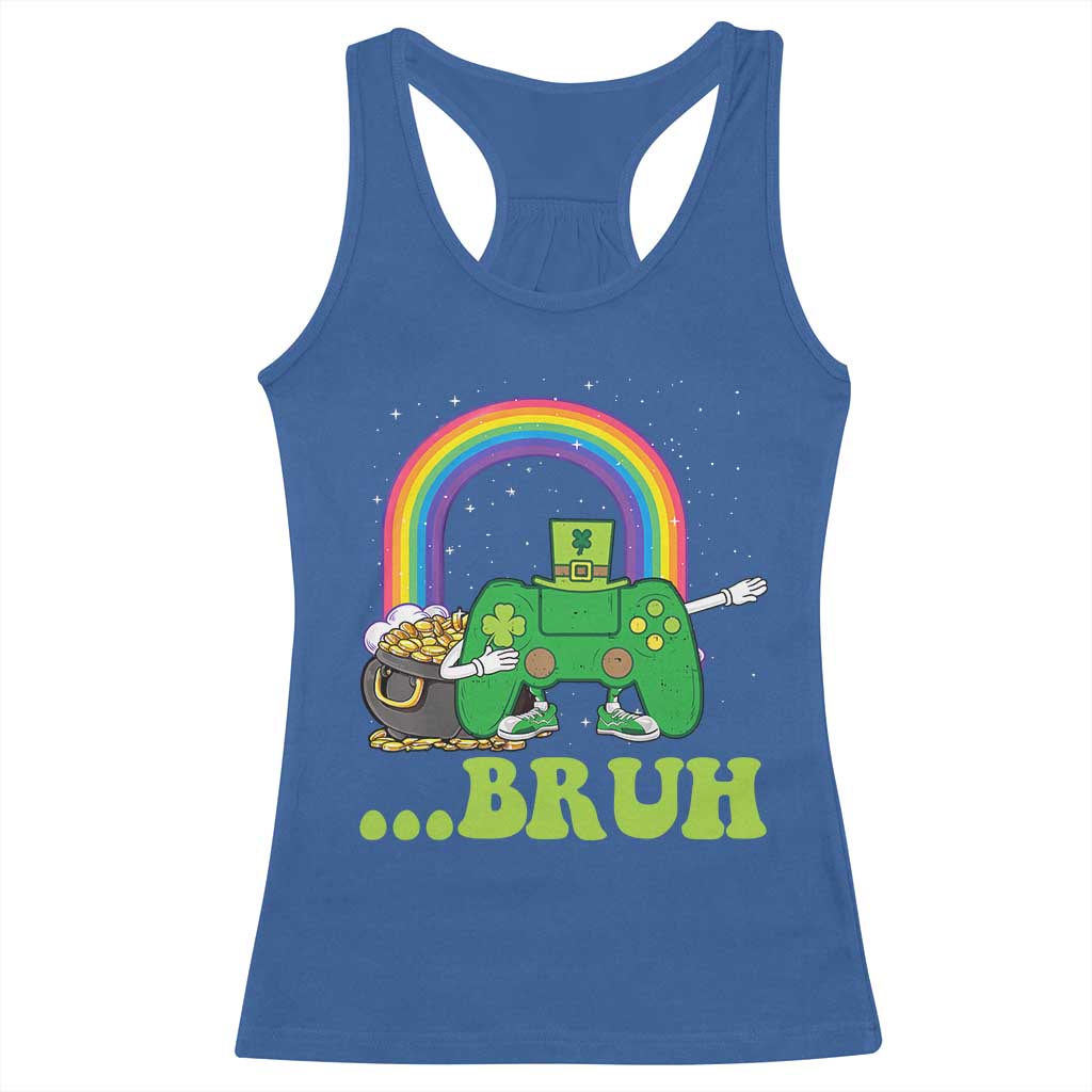 St Patricks Day Dabbing Video Game Controller Racerback Tank Top Irish Gamer Boys Dab Dance TS10 Royal Blue Print Your Wear