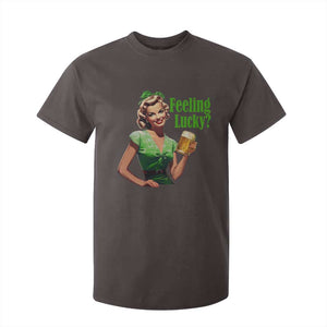 St. Patricks Day T Shirt For Kid Feeling Lucky Trendy Retro TS10 Dark Chocolate Print Your Wear