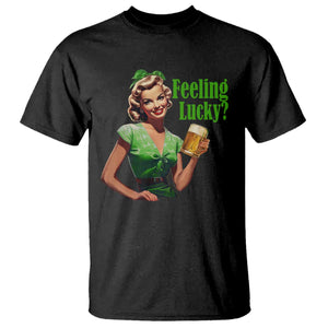 St. Patricks Day T Shirt Feeling Lucky Trendy Retro TS10 Black Print Your Wear