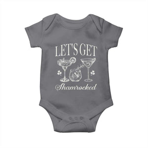 St Patricks Day Cocktail Baby Onesie Lets Get Shamrocked TS10 Charcoal Print Your Wear