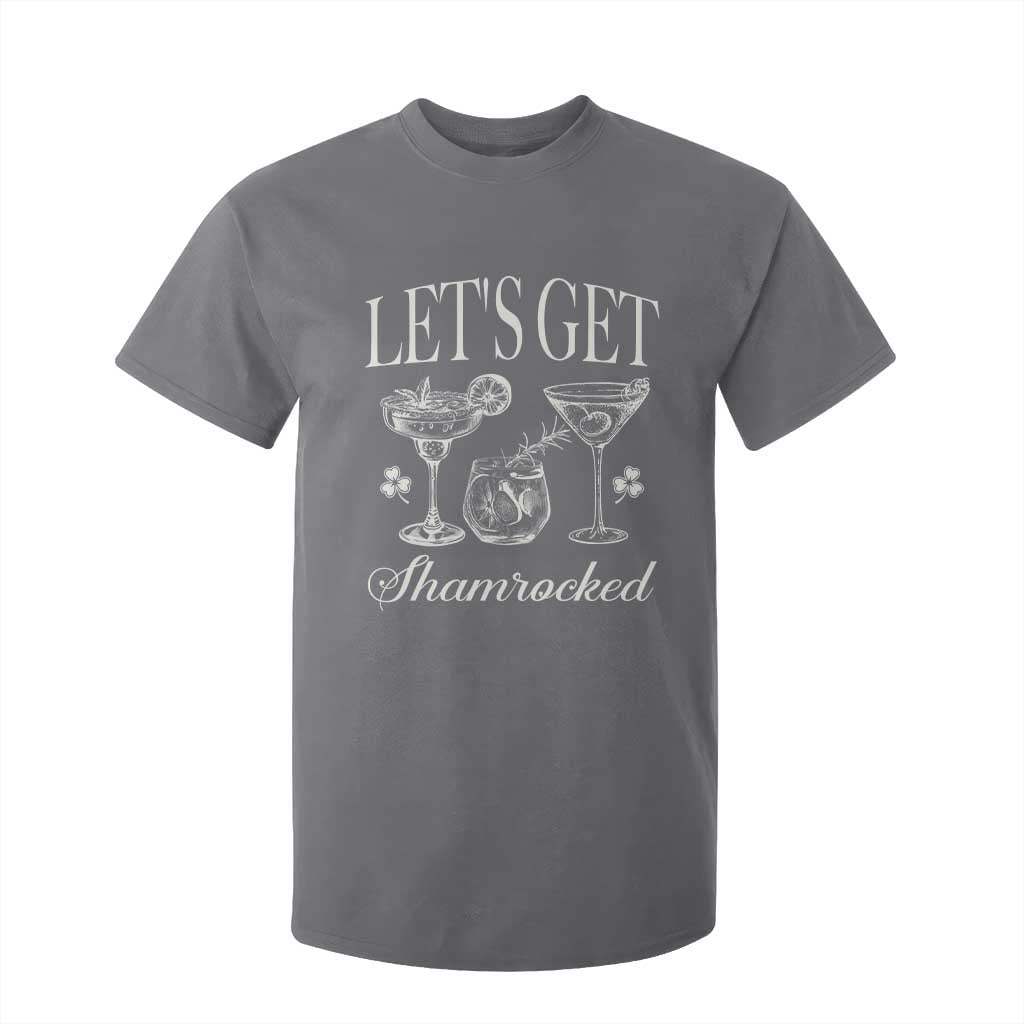 St Patricks Day Cocktail T Shirt For Kid Lets Get Shamrocked TS10 Charcoal Print Your Wear