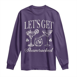 St Patricks Day Cocktail Long Sleeve Shirt Lets Get Shamrocked TS10 Purple Print Your Wear