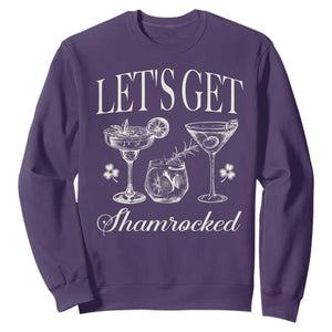 St Patricks Day Cocktail Sweatshirt Lets Get Shamrocked TS10 Purple Print Your Wear