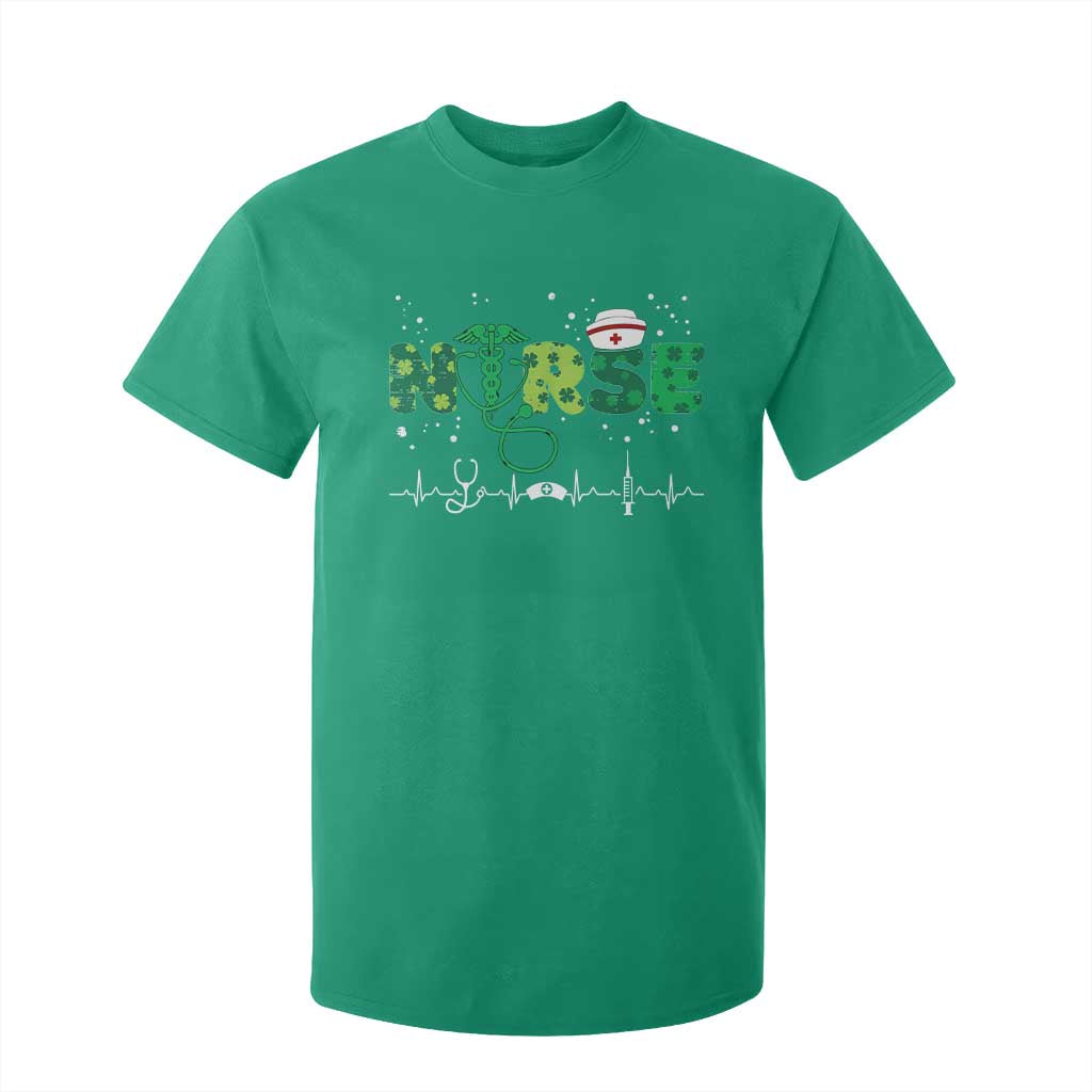 Nurse St Patricks Day T Shirt For Kid Stethoscope Scrub Irish Nurses Paddys Day TS10 Irish Green Print Your Wear