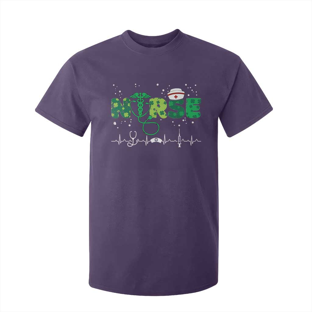 Nurse St Patricks Day T Shirt For Kid Stethoscope Scrub Irish Nurses Paddys Day TS10 Purple Print Your Wear