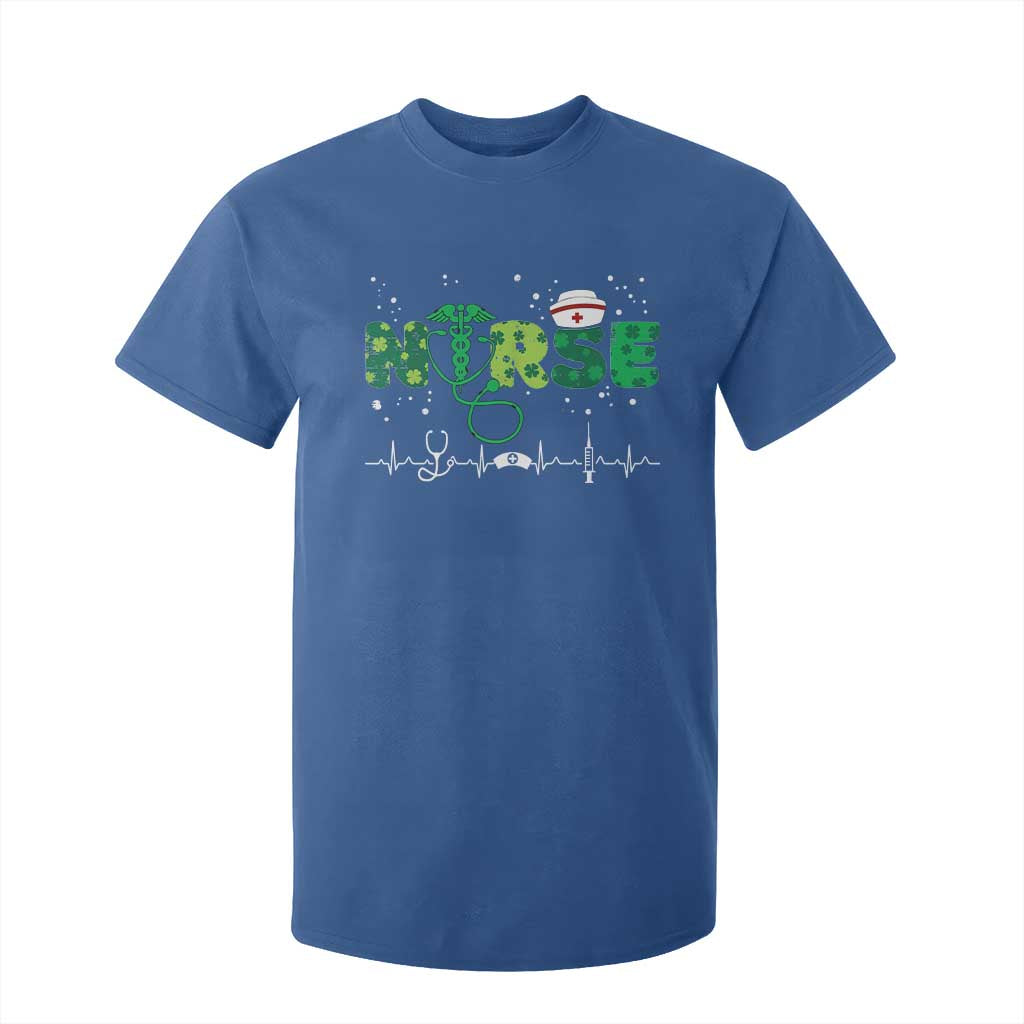 Nurse St Patricks Day T Shirt For Kid Stethoscope Scrub Irish Nurses Paddys Day TS10 Royal Blue Print Your Wear
