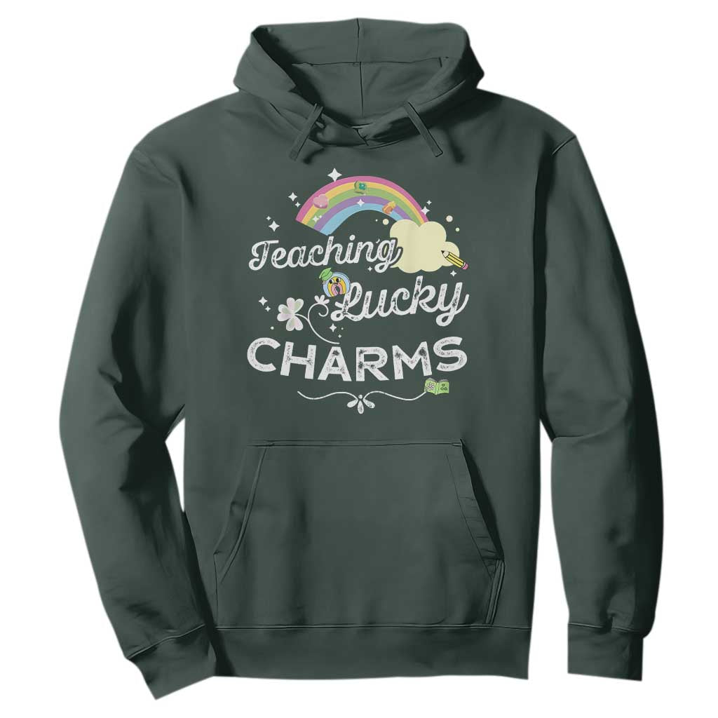Girls St. Patricks Day Hoodie Little Miss Shenanigans TS10 Dark Forest Green Print Your Wear