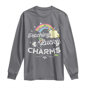 Girls St. Patricks Day Long Sleeve Shirt Little Miss Shenanigans TS10 Charcoal Print Your Wear