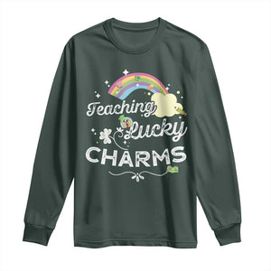 Girls St. Patricks Day Long Sleeve Shirt Little Miss Shenanigans TS10 Dark Forest Green Print Your Wear