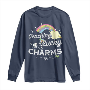 Girls St. Patricks Day Long Sleeve Shirt Little Miss Shenanigans TS10 Navy Print Your Wear